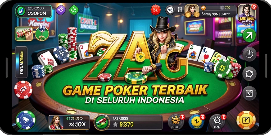 Tampilan gameplay seru dalam aplikasi Poker 77AG.