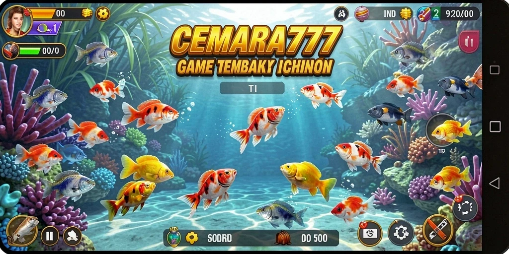 Tampilan gameplay menarik dalam CEMARA777 saat menembak ikan.
