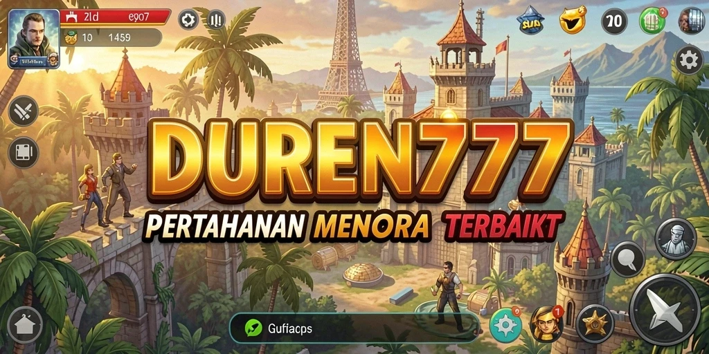 Screenshot gameplay Tower Defense DUREN777 menampilkan aksi seru dan strategi cerdas.
