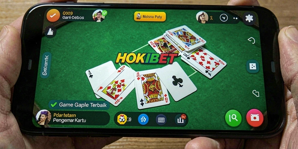 Screenshot HOKIBET menunjukkan keseruan bermain Gaple bersama teman.
