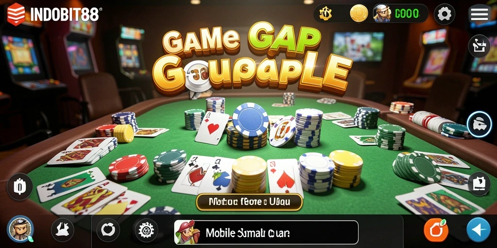 Screenshot permainan INDOBIT88 menampilkan momen seru saat bermain Gaple.