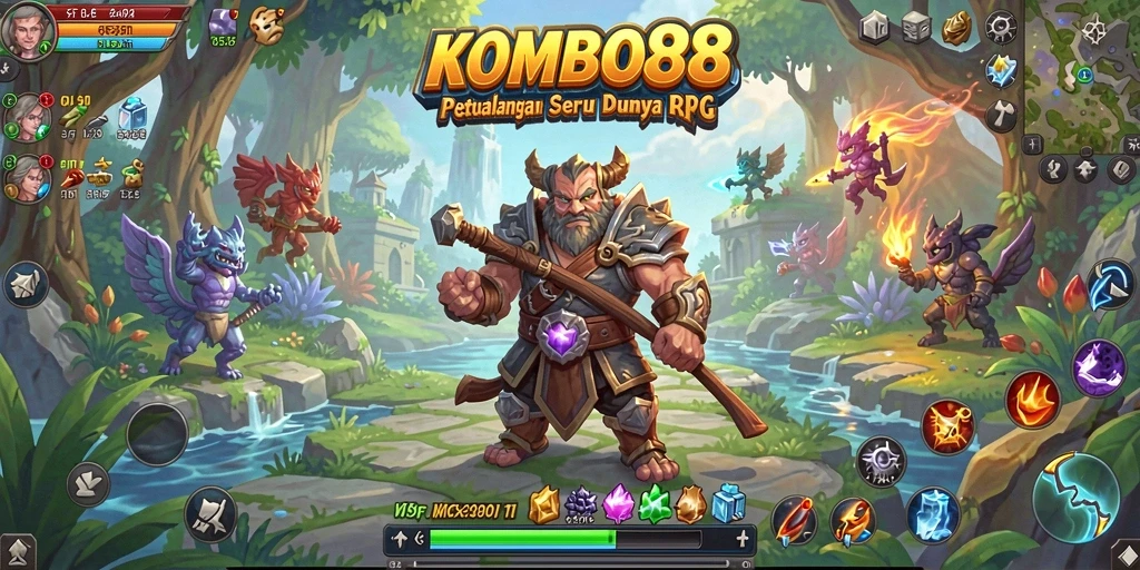 Screenshot menunjukkan gameplay RPG yang seru dan penuh aksi.