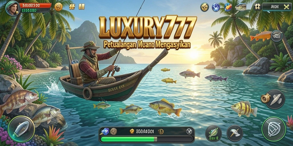 Tampilan gameplay menarik dalam LUXURY777 saat menangkap ikan.