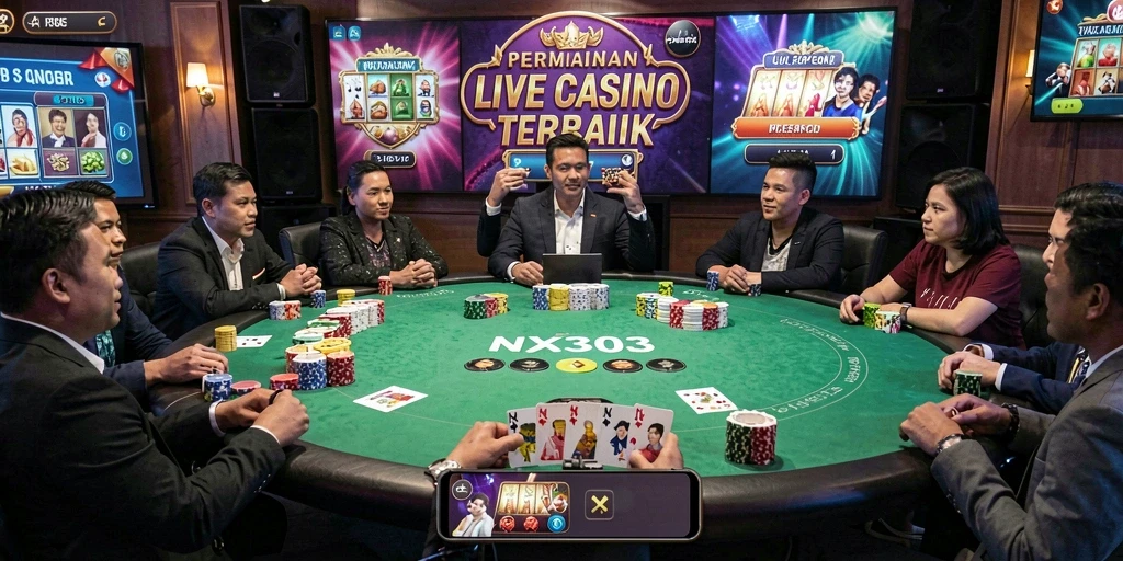 Tampilan gameplay Live Casino yang mendebarkan di NX303.