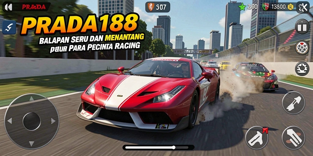 Screenshot gameplay balapan PRADA188 yang menegangkan dan dinamis.