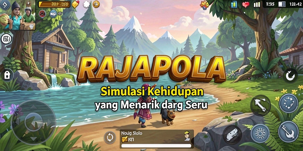Tangkapan layar utama menunjukkan interaksi seru dalam RAJAPOLA.
