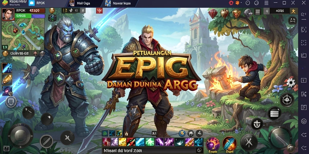 Tangkapan layar utama RPOK menampilkan pertarungan mendebarkan dalam dunia ARPG.