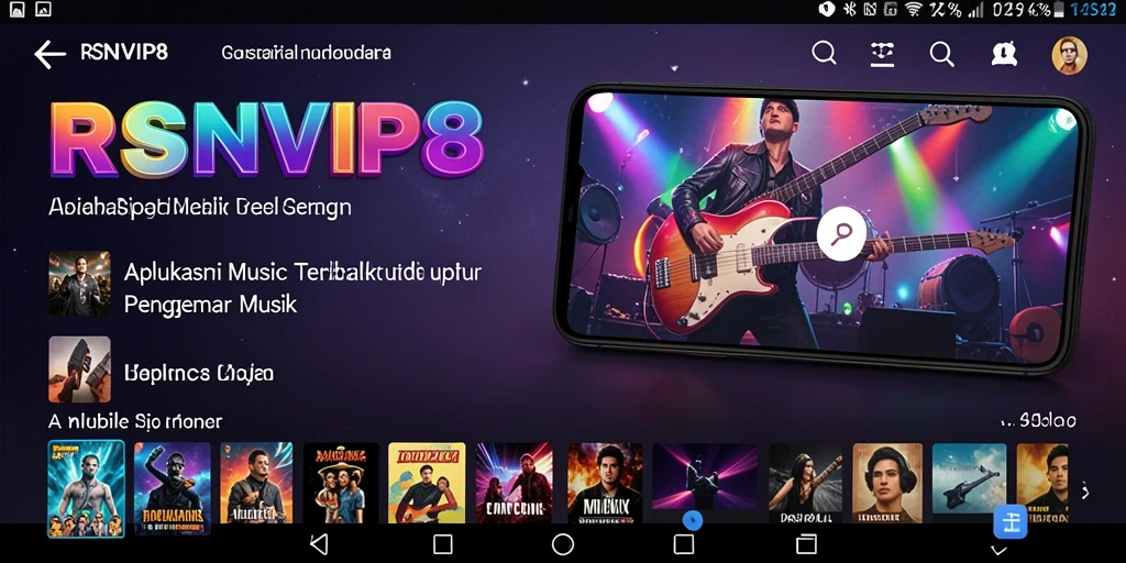 Screenshot gameplay RSNVIP8 menampilkan pengguna menikmati berbagai lagu.
