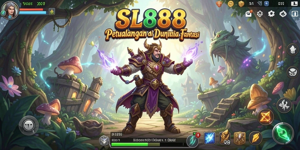 Tampilan gameplay seru SL888 di dunia petualangan fantastis.