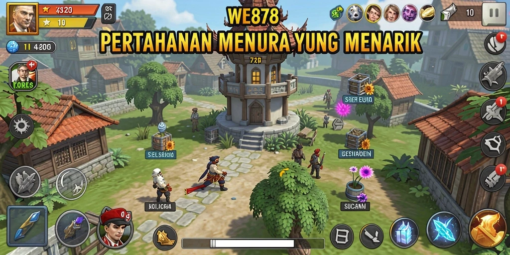 Gameplay menarik dari WE878 menampilkan menara yang menyerang musuh.